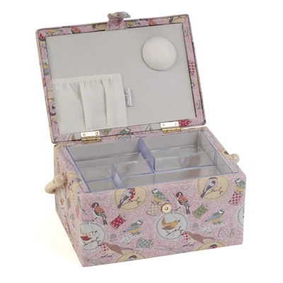 Hobby Gift varródoboz – MRM627, rózsaszín madár mintás